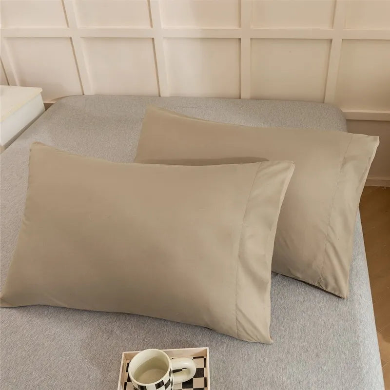 Luxurious Solid Color Pillowcase 2-Pack – Soft Hypoallergenic Pillow Cover, Black, Grey & Pink