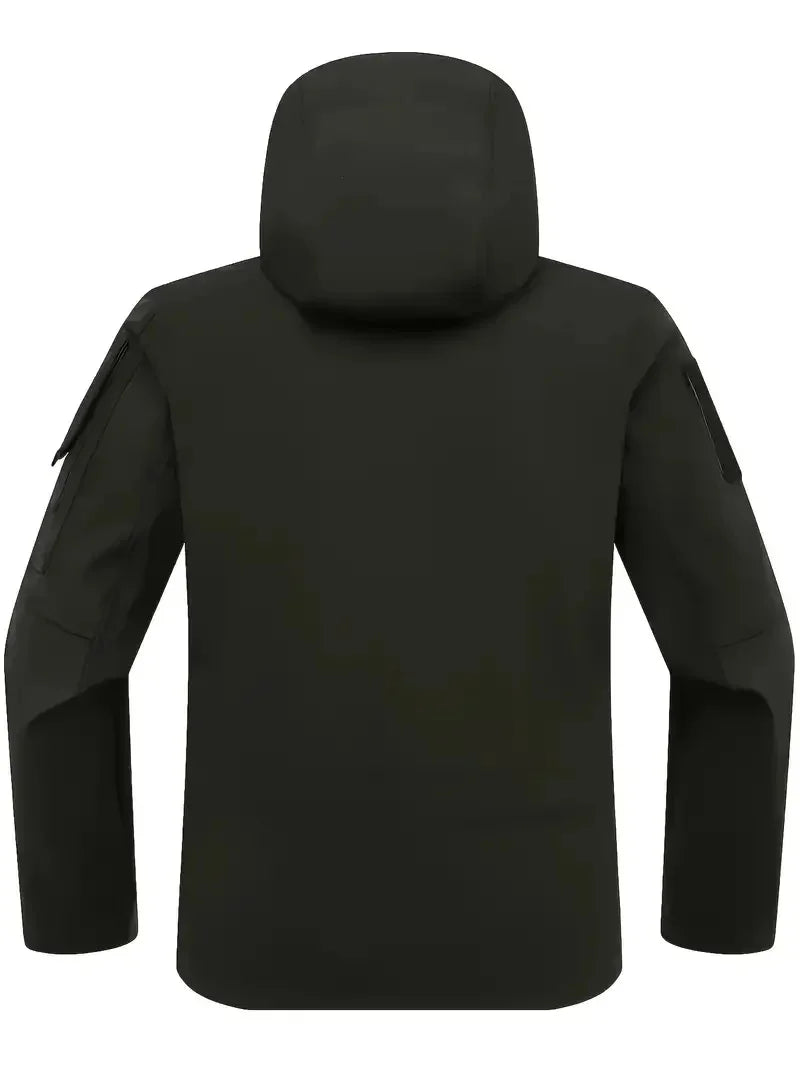 Men's Military Tactical Soft Shell Jacket – Waterproof Windproof Hooded Outdoor Coat