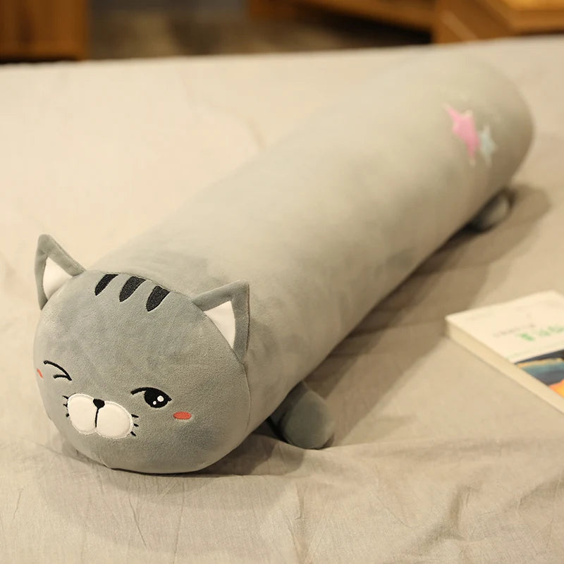 Cervical Roll Neck Pillow Cover – Soft Cartoon Print, Zipper Closure, 80–140cm