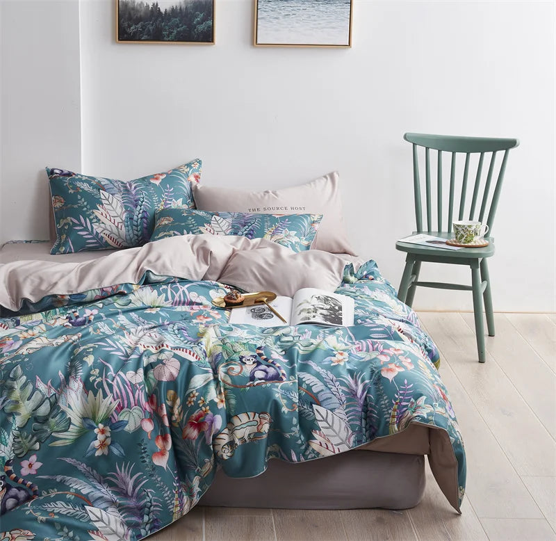 500TC Egyptian Cotton Bedding Set – 4 or 6-Piece Luxury Duvet Cover with Sheet & Pillowcases, 19 Colors
