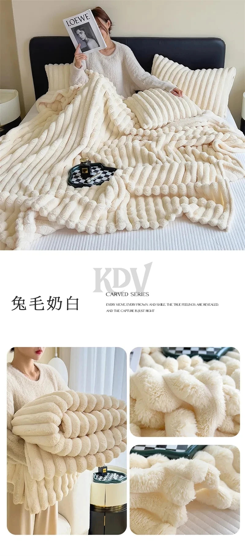 Faux Rabbit Fur Blanket – Plush Throw & Bedding Set Options