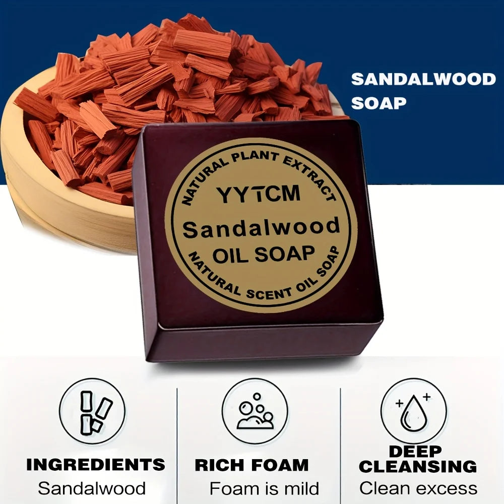 Sandalwood Men's Fragrance Soap Bar – Long-Lasting Scent for Bath, Face & Hand Washing, 65g