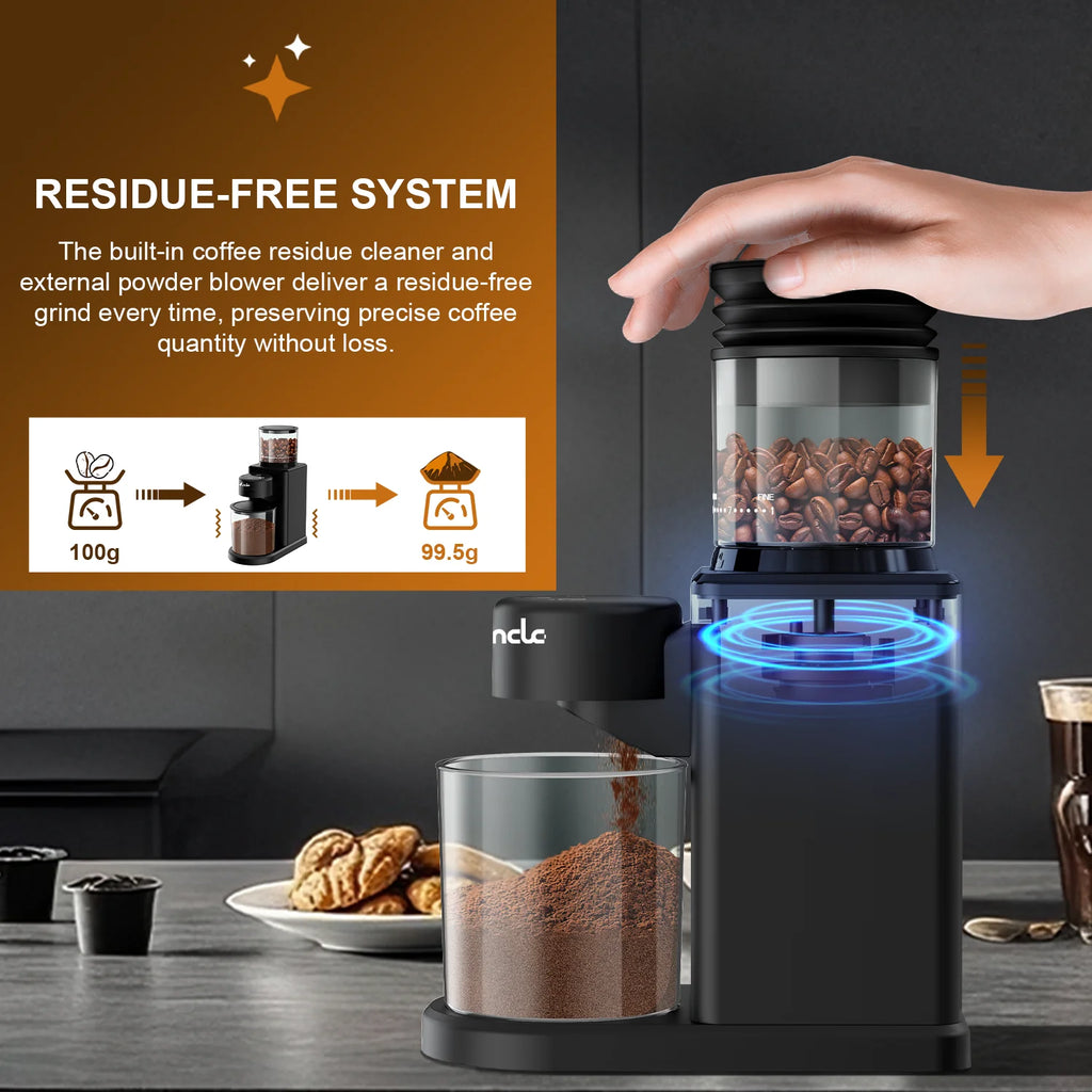 Electric Conical Burr Coffee Grinder – Touchscreen, 25 Grind Settings for Espresso, Drip & French Press