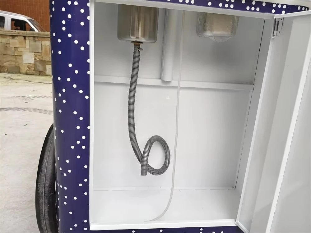 Customized Mobile Food Vending Cart with Canopy – Commercial Street Stall for Ice Cream & Snacks