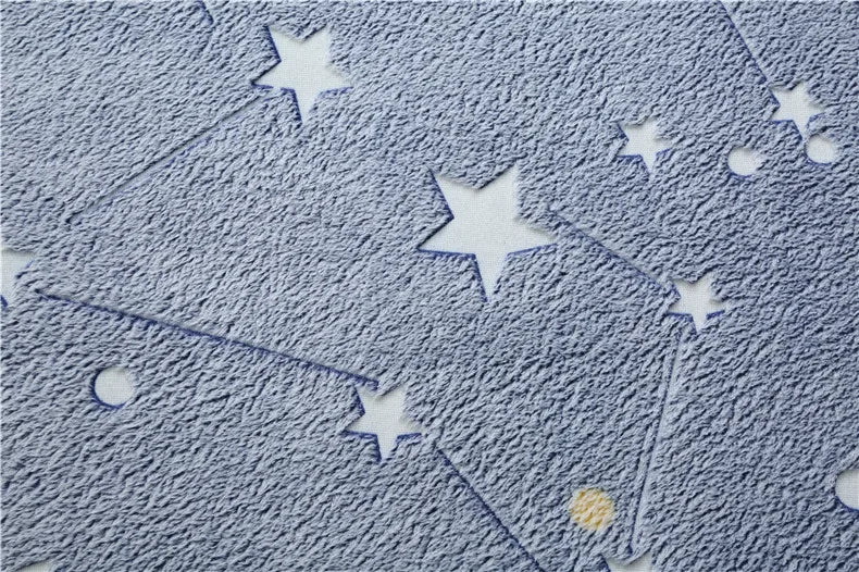Rainbow Unicorn Glow in the Dark Area Rug – Large Kids Room Carpet with Stars