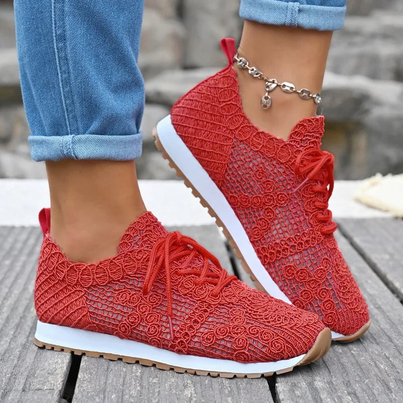 Women's Air Mesh Lace-Up Sneakers