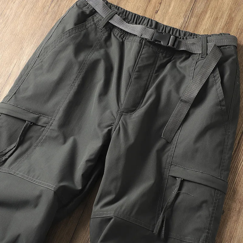 Men's Fleece-Lined Waterproof Hiking Pants — Loose Windproof Outdoor Workwear