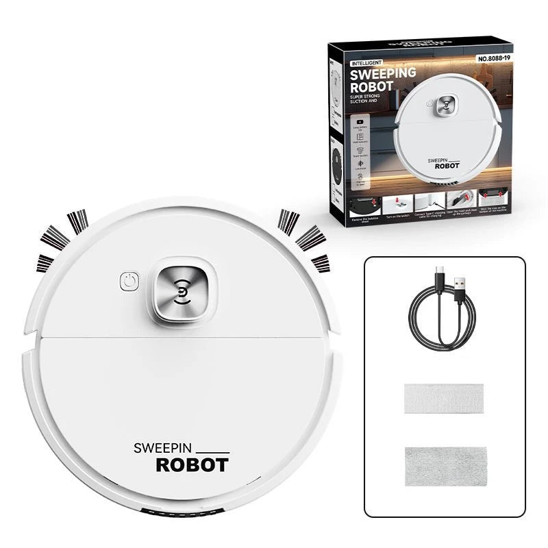 Mini 3-in-1 Robot Vacuum Cleaner — Intelligent Smart Sweeping Robot for Home Floor, Carpet, Dust & Mopping