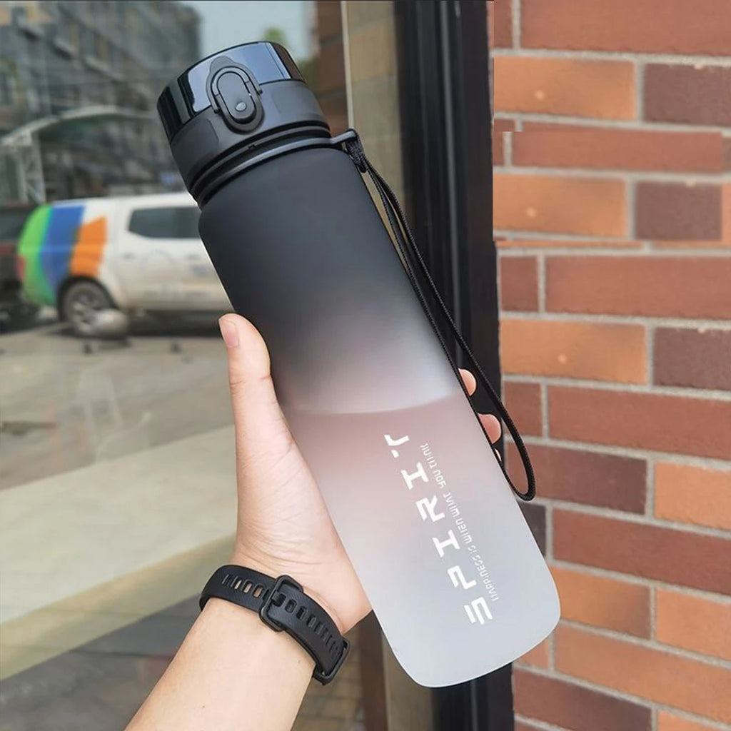WIFEFUN Gradient Water Bottle 600ml/750ml/1000ml – BPA-Free PC, One-Button Flip Lid, Leakproof, Outdoor & Gym
