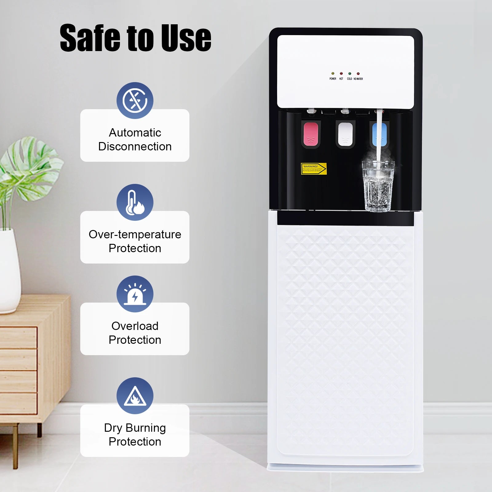 Bottom-Loading Hot & Cold Water Dispenser — Standing Water Cooler for Home & Office | 110V/220V