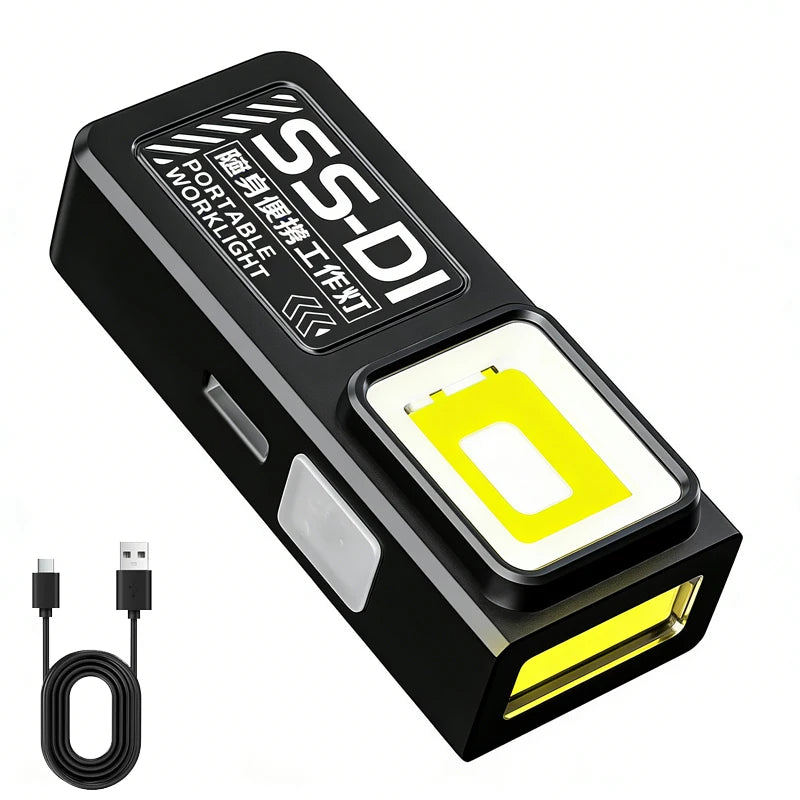Mini COB LED Flashlight – 8 Modes, Magnetic Base, Hat Clip, USB-C Rechargeable for Camping & EDC