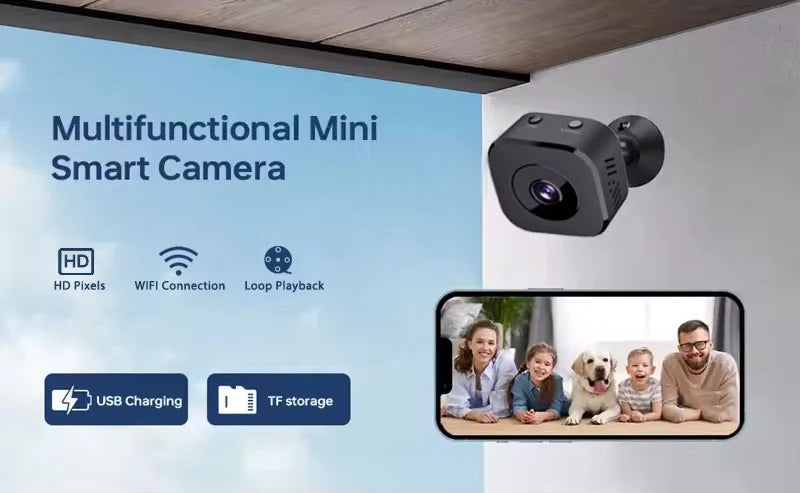HD Mini WiFi Security Camera – Full Color Night Vision, Motion Detection, Waterproof | Indoor & Outdoor