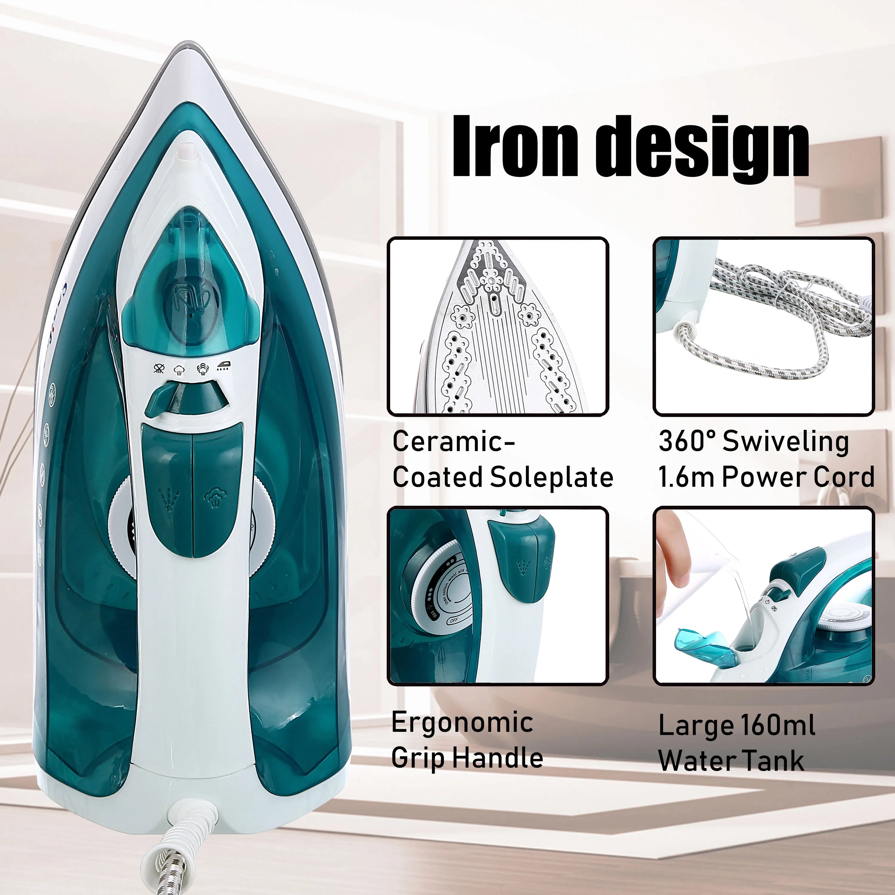 Portable Mini Steam Iron & Garment Steamer — Adjustable Ceramic Soleplate (v2)