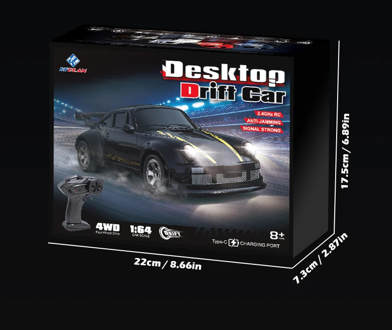 1/64 Scale Mini 4WD RC Drift Car – High Speed GTR Racing Model