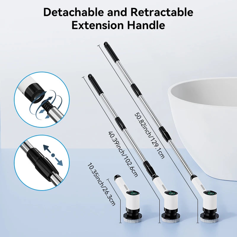 Cordless Electric Cleaning Brush – 7-Piece Spin Scrubber Kit for Bathroom, Kitchen & Shower