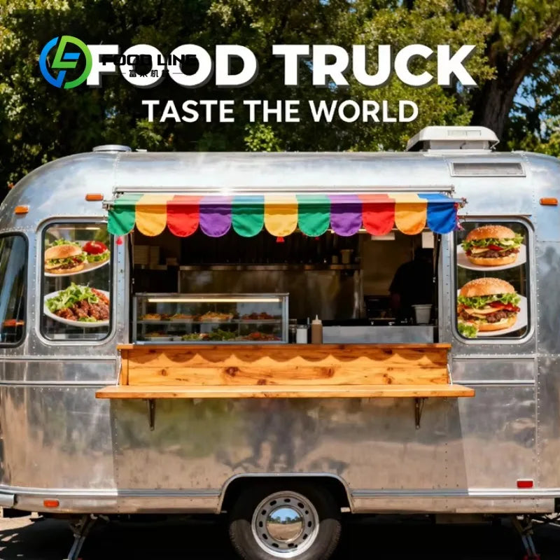 Small Round Mobile Catering Trailer — Street Breakfast Food Cart Truck