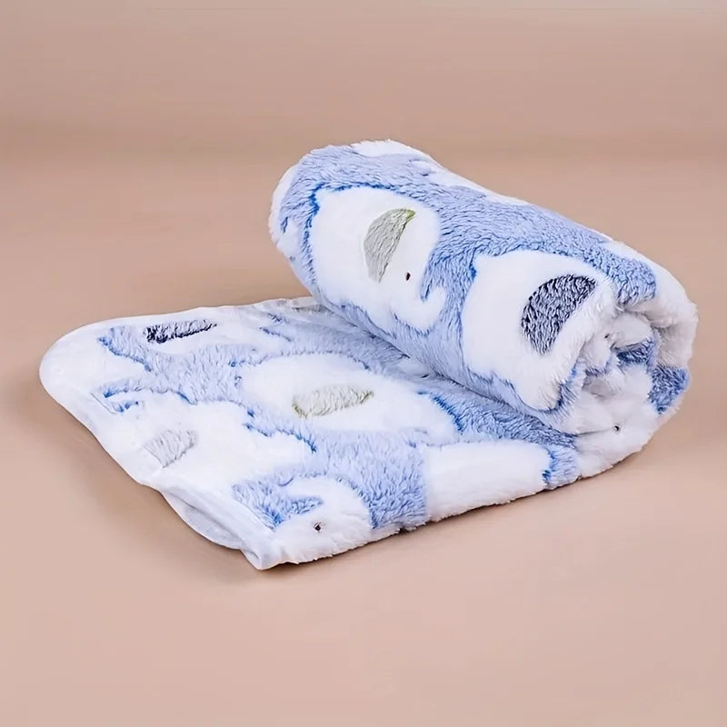 Cartoon Elephant Pet Blanket – Soft Cozy Flannel Throw for Dogs, Cats, Puppies & Kittens, Christmas Gift