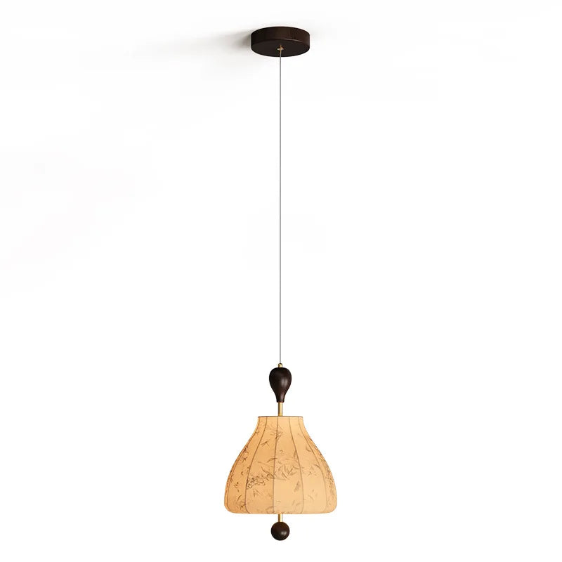 Vintage Floor Lamp – Wood & Fabric Shade