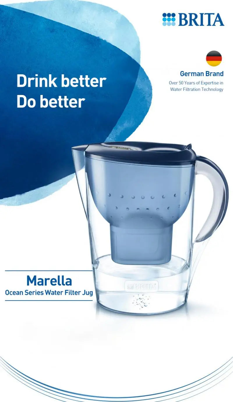 BRITA Marella 3.5L Water Filter Kettle — Alkaline Activated Carbon Purifier with 3 Filters