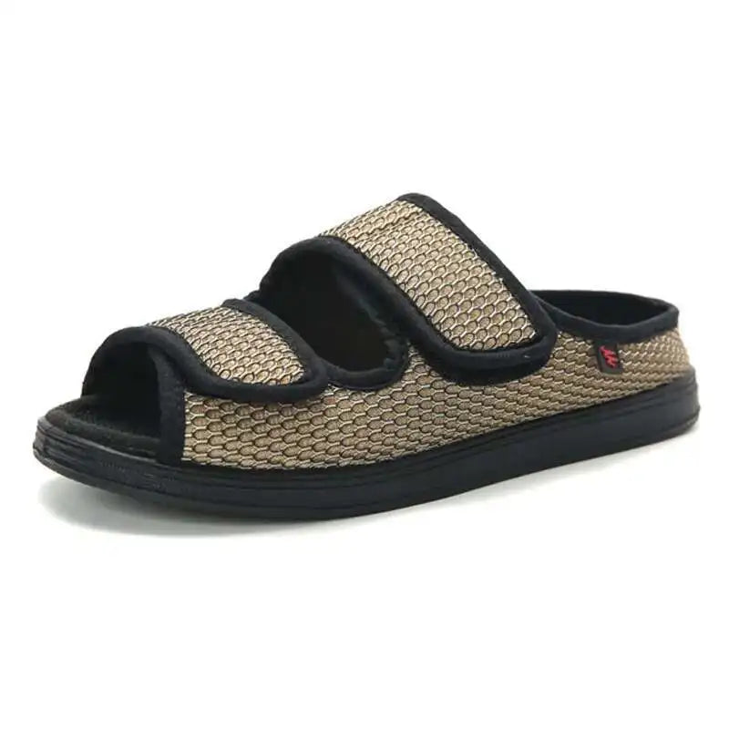 Men's & Women's Extra Wide Diabetic Slippers – Adjustable Indoor & Outdoor Shoes for Swollen Feet