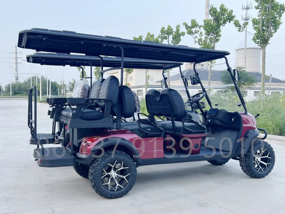 2026 Hot Sale Electric Model 48V AC Motor Golf Cart Custom Gas Driven 2+2 Seat With Folding Back Seat Off-road Hunting Car