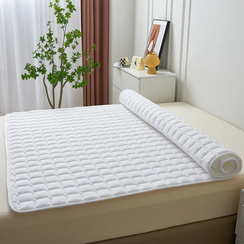 Waterproof Quilted Mattress Protector – Thickened Breathable Cover for Single & Double Beds