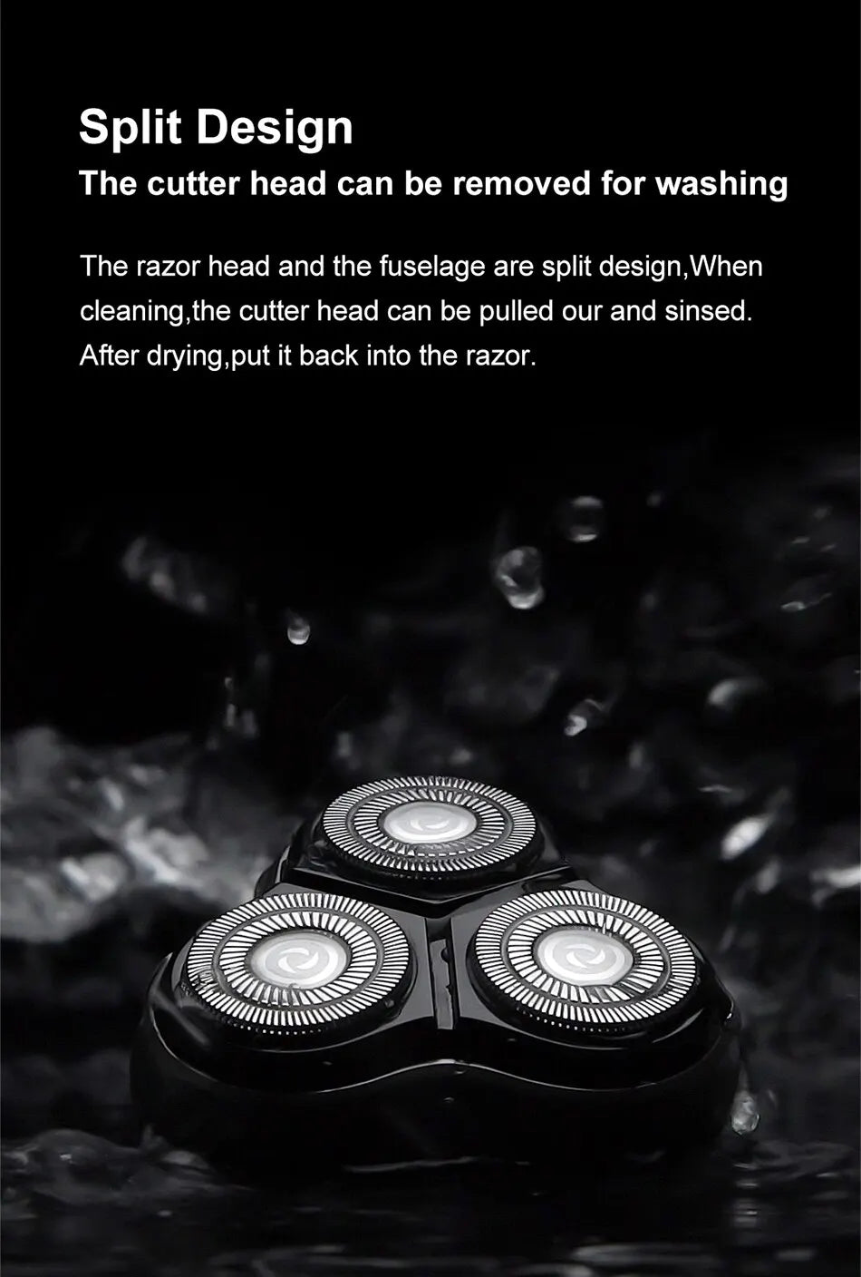 ENCHEN Blackstone 3D Rotary Electric Shaver – Type-C Fast Charge, 85-Min Runtime, Auto-Grinding Blade