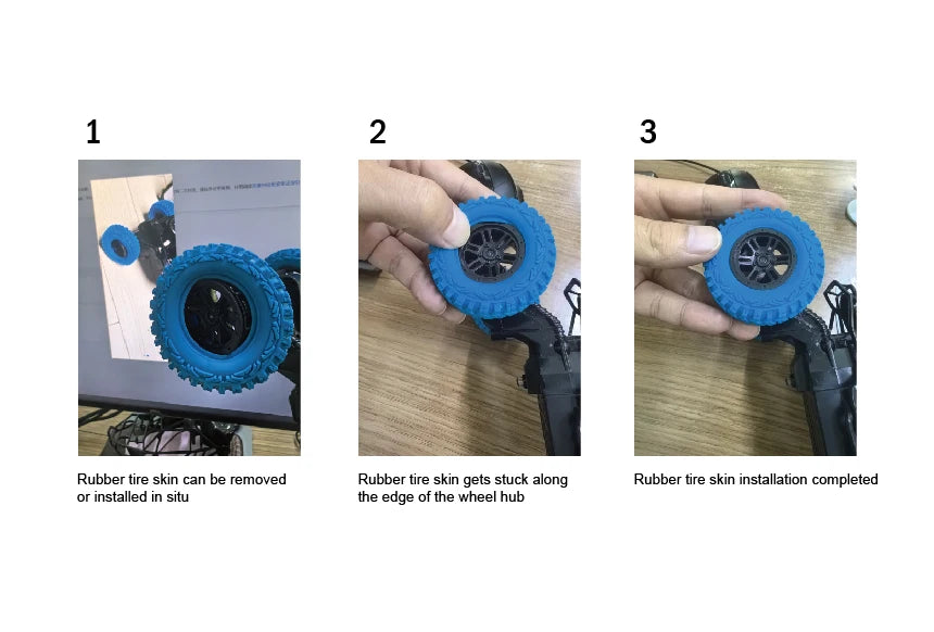 RC Car with Colorful Flashing Lights & Rubber Wheels – Off-Road Climbing Toy for Kids