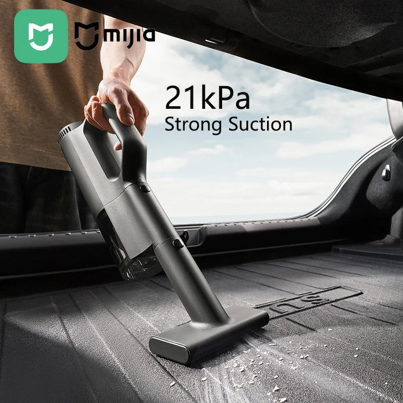 Mijia Car Vacuum Cleaner — 21kPa Suction, 5-Stage Filtration, 2400mAh, Type-C Charging