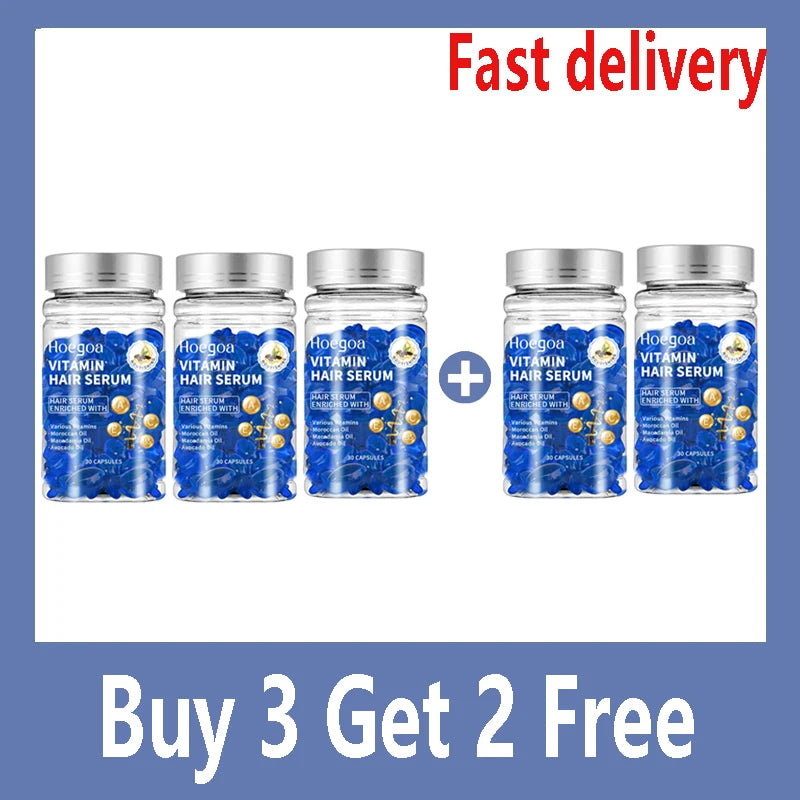 Hair Vitamin Serum Capsules — Keratin Oil Restore for Frizzy, Dry & Damaged Hair