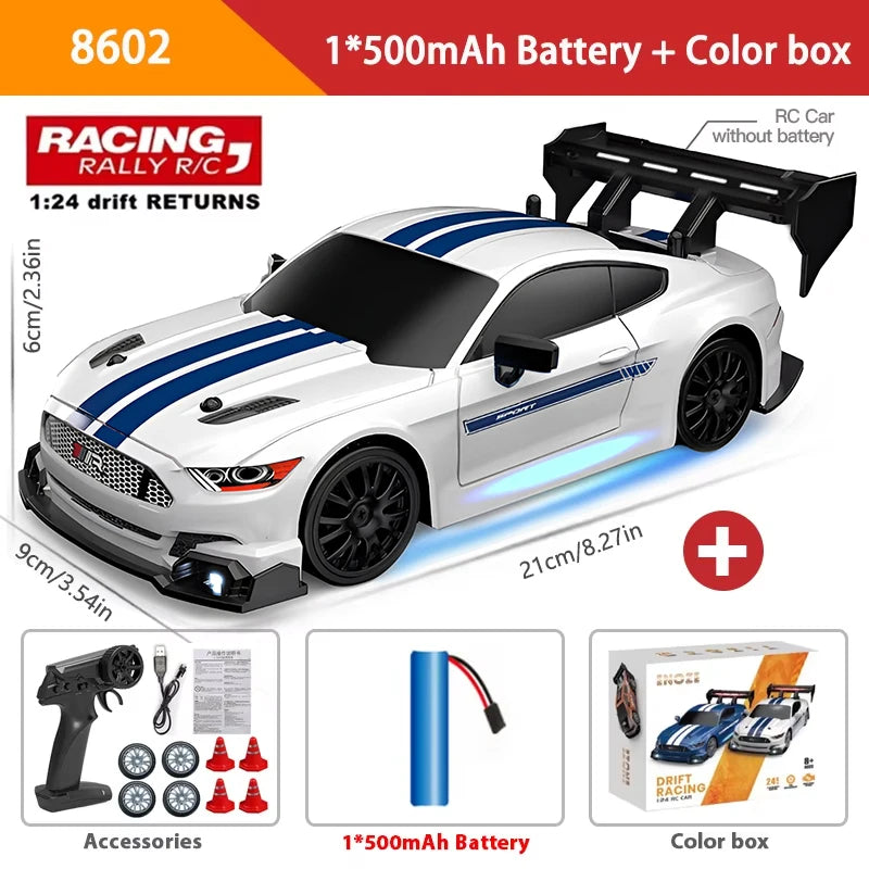 1:24 Scale 4WD RC Drift Car – 20KM/H High Speed LED Racing Vehicle