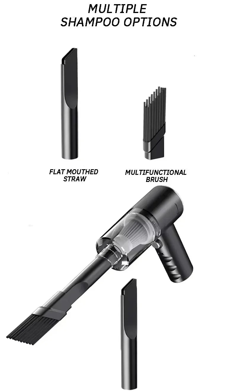 Wireless Handheld Car Vacuum – 5,500Pa USB Rechargeable