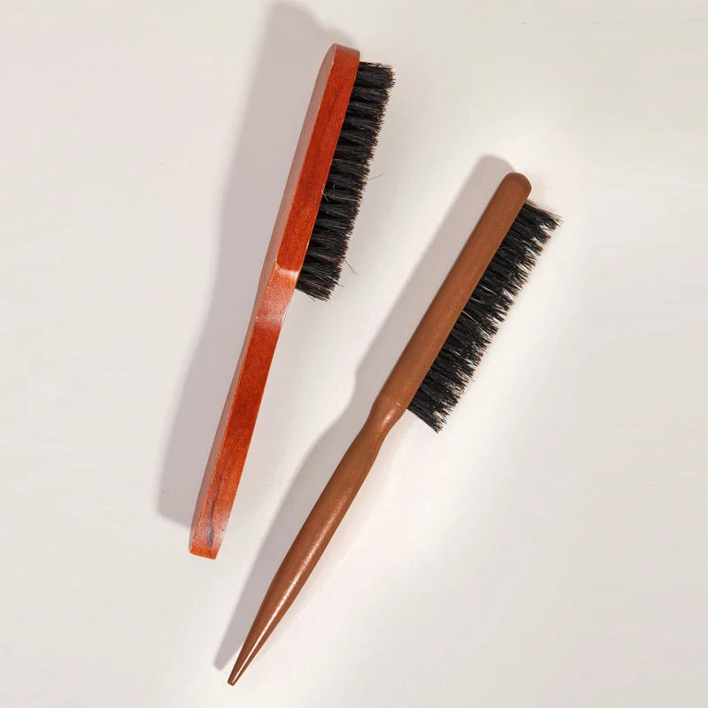 Premium Bristle Hairbrush with Wooden Handle – Frizz Reducer & Scalp Massage Brush