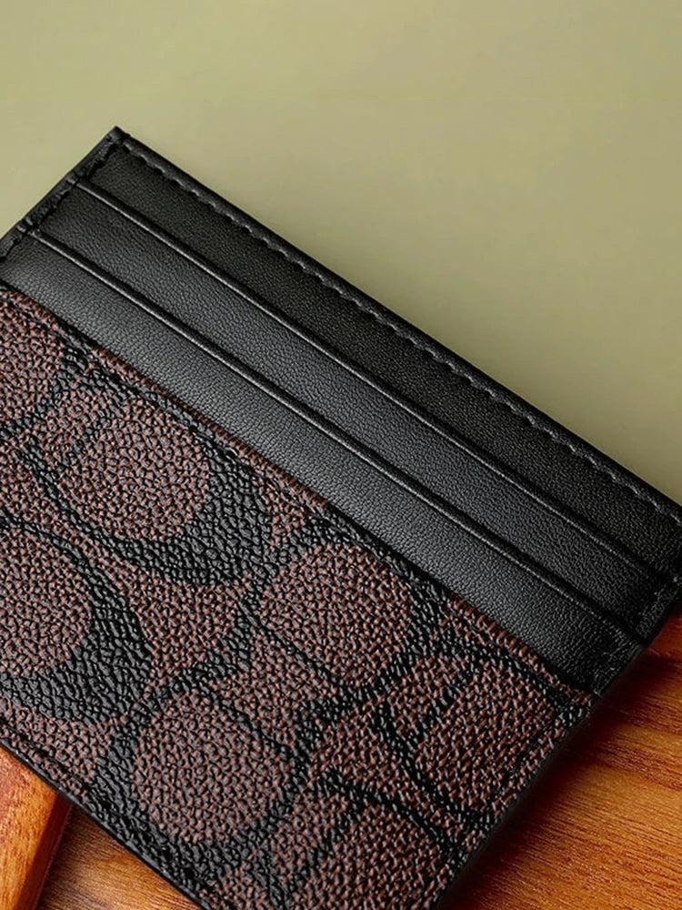 Women's Multi-Function PU Leather Card Holder Wallet – Short Coin Purse in Black & Khaki