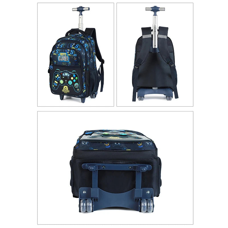 Rolling School Backpack – Boys Wheeled Book Bag