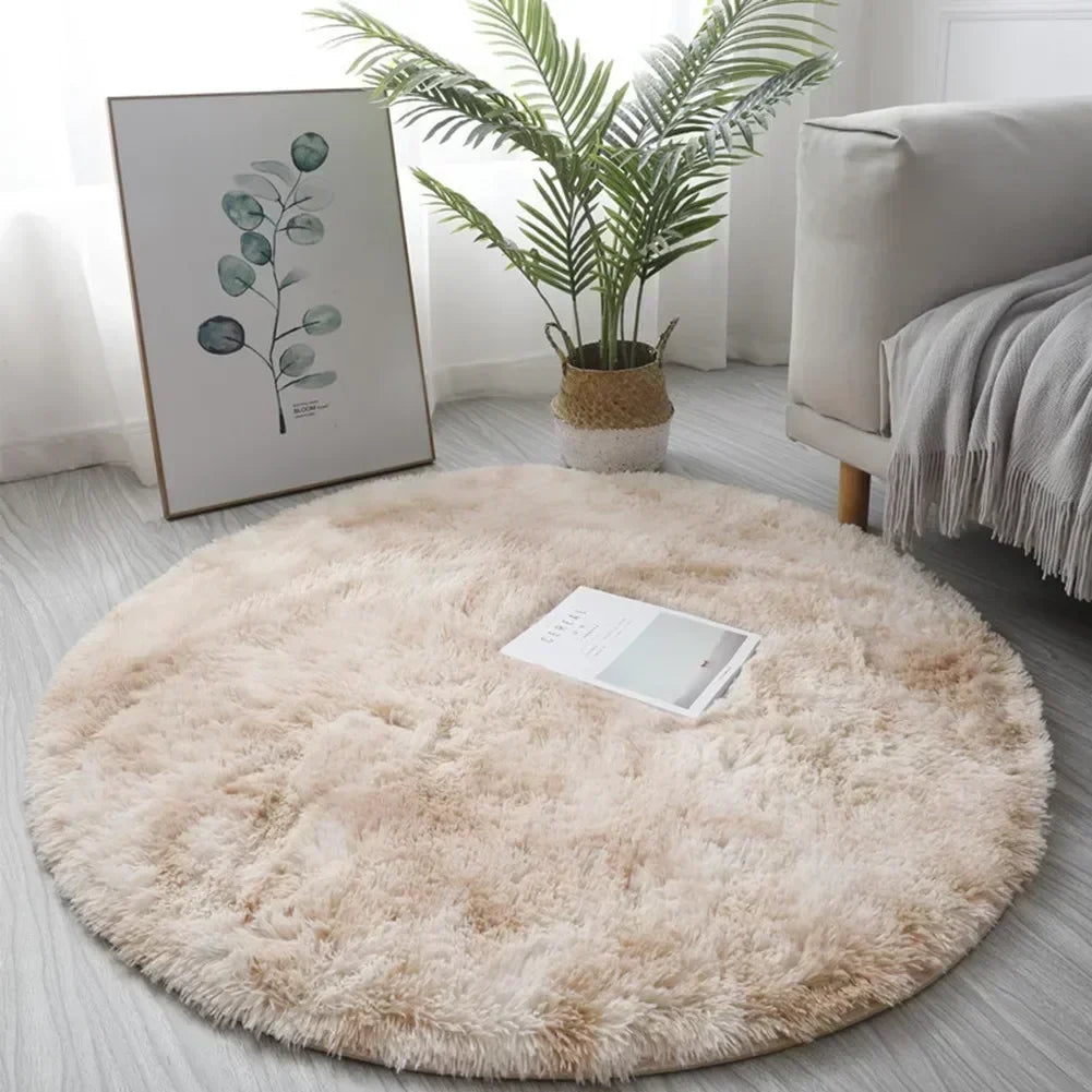 Round Shaggy Area Rug – Soft Non-Slip Circle Carpet for Bedroom & Living Room
