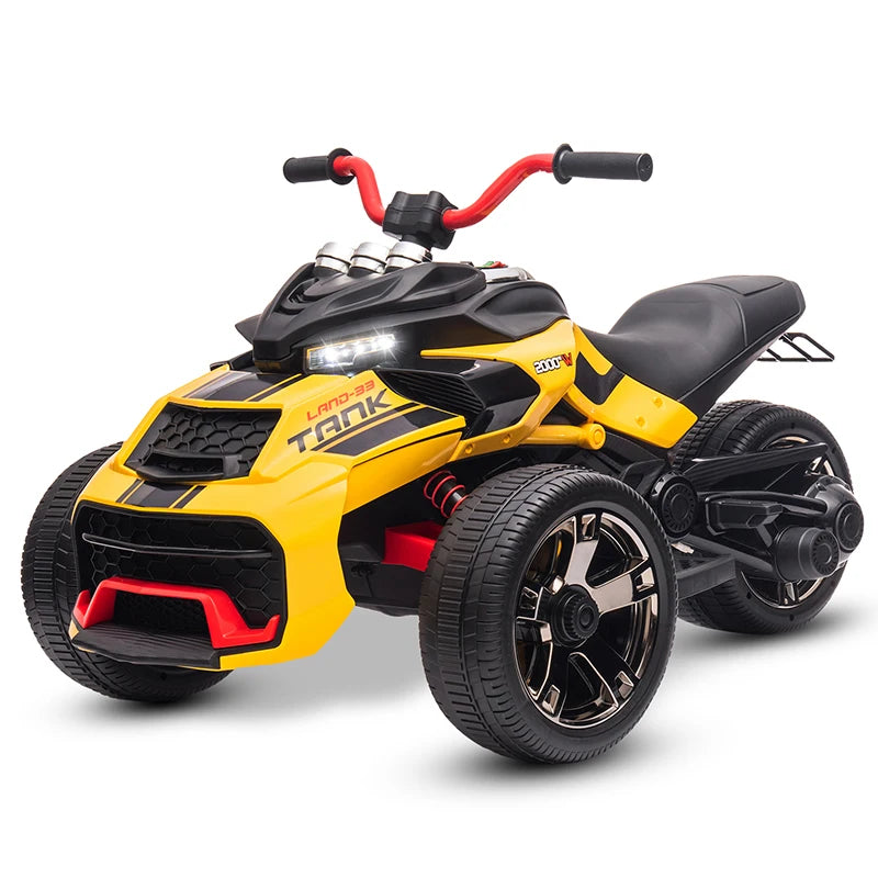 12V Kids Ride-On ATV – Three-Wheel Electric Toy with Lights
