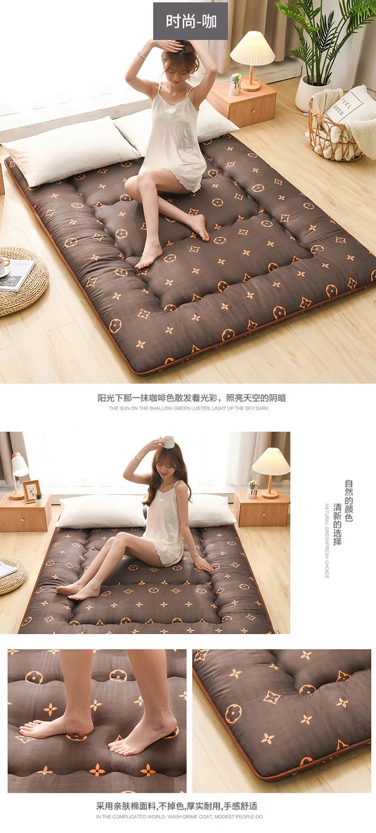 Japanese Style Thick Mattress – Student Dormitory Tatami, Single & Double, Foldable Floor Mattress