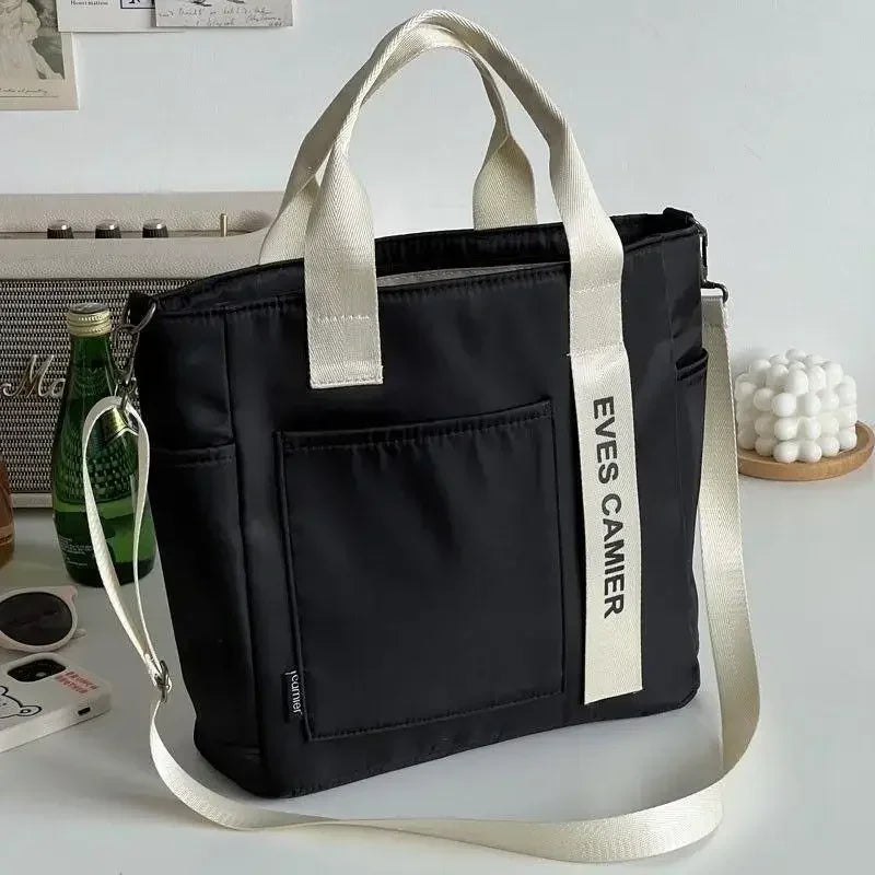 Large Capacity Nylon Canvas Tote Bag – Waterproof Shoulder Bag & Messenger for School & Daily Use