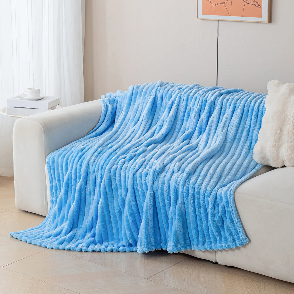 Soft Flannel Blanket – Warm Nap Throw in Multiple Colors, Christmas Gift Blanket