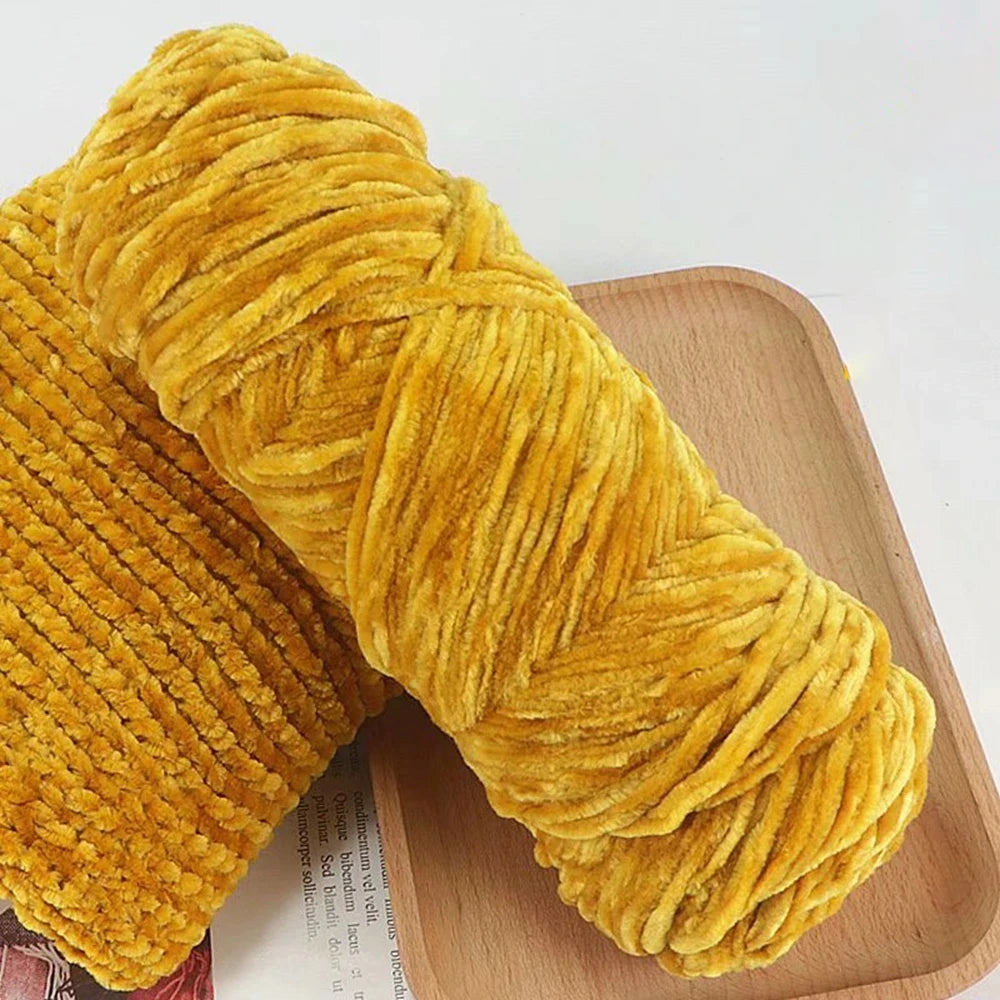 Chenille Soft Velvet Yarn – 95g Blended Knitting Wool for Crochet Scarves, Baby Blankets & Hats