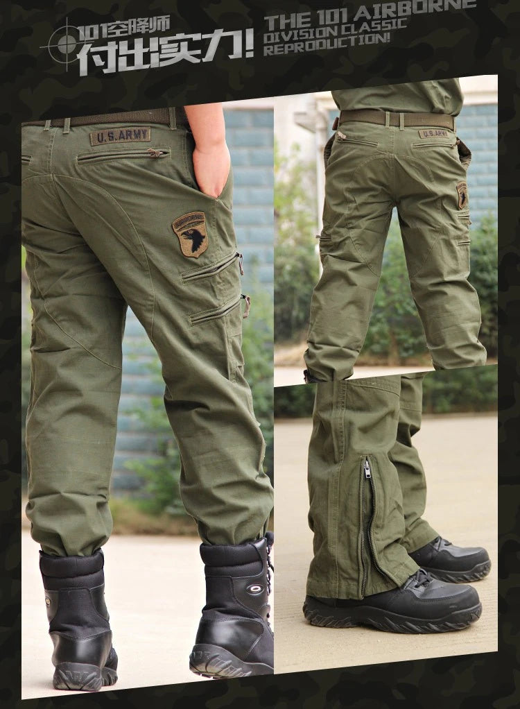 Men's Tactical Cargo Pants — Multi-Pocket Cotton Camouflage Outdoor Work Trousers