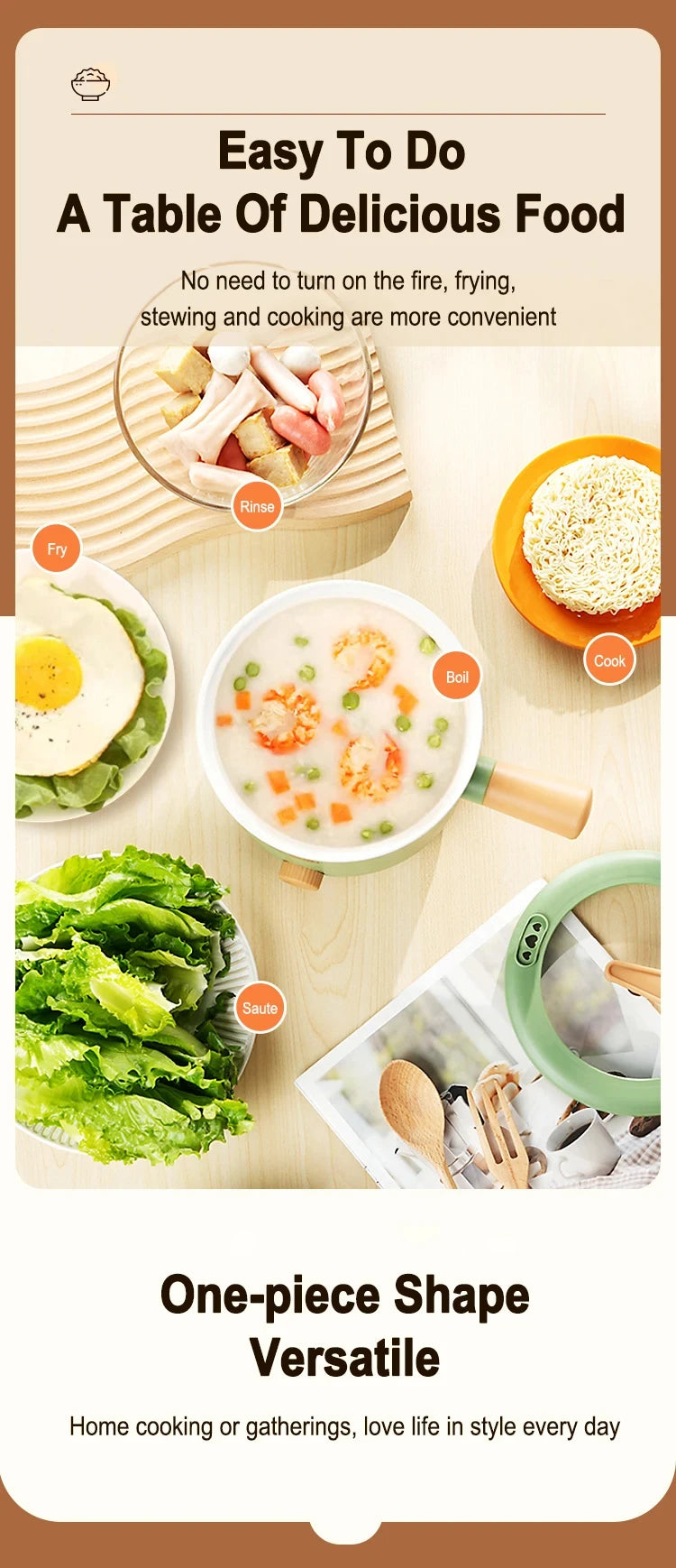 Multi Cooker Electric Pot — Non-Stick Hot Pot & Rice Cooker for Home