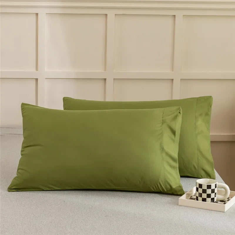 Luxurious Solid Color Pillowcase 2-Pack – Soft Hypoallergenic Pillow Cover, Black, Grey & Pink