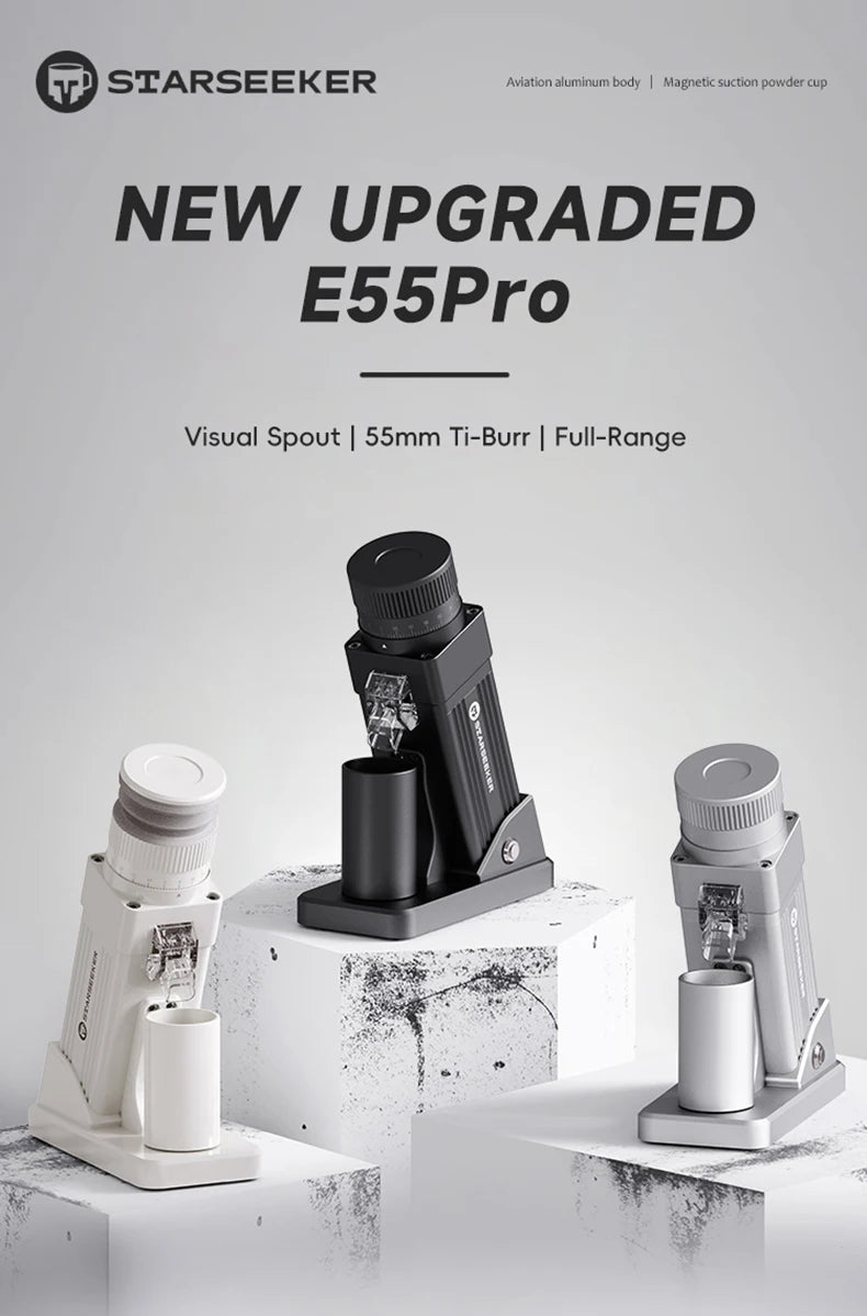 Electric Burr Coffee Grinder — 72W Conical Burr, 11+ Grind Settings, Aluminum Body