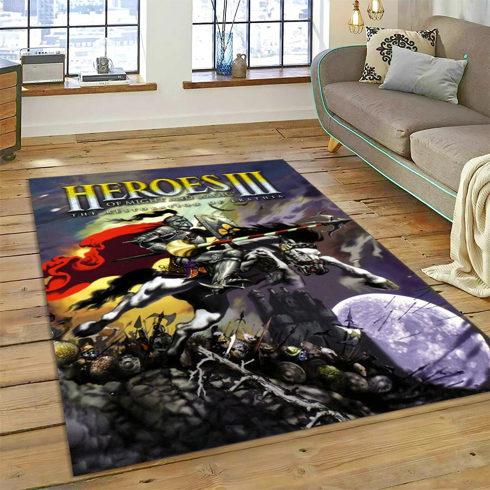 Heroes of Might & Magic Retro Gaming Rug – Non-Slip Floor Mat for Living Room, Bedroom & Sofa, 27 Designs & 9 Sizes