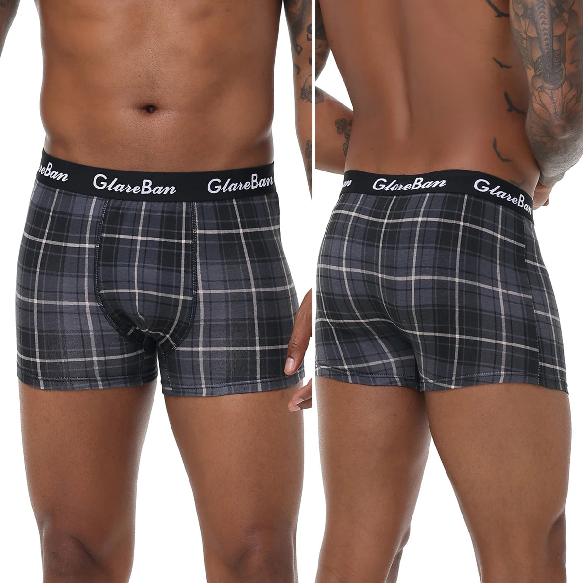 Men's Cotton Stretch Plaid Boxer Shorts, 6-Pack