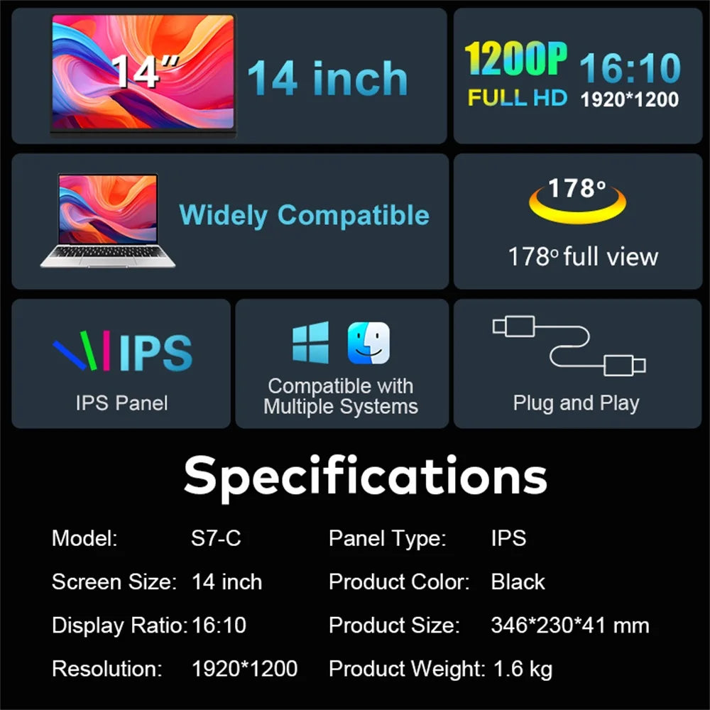 Dual Screen Laptop Extender – Portable IPS Displays