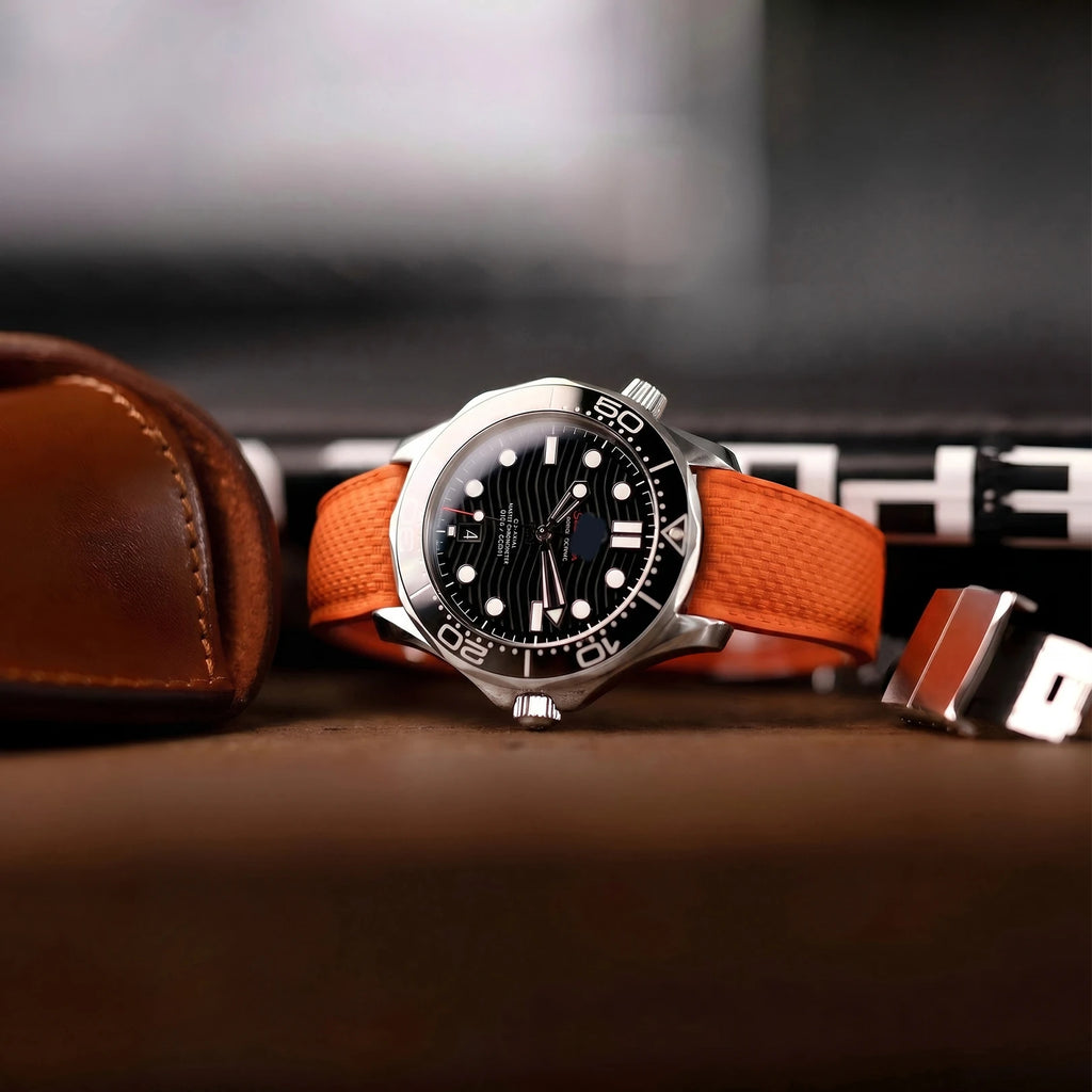 CTS Curved FKM Rubber Quick Release Watch Strap | 18-24mm Universal Diving Bracelet Band