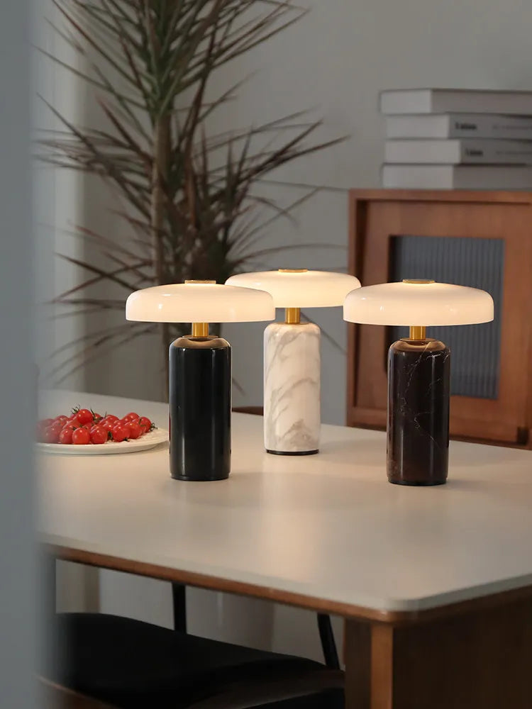 Marble Table Lamp – USB Charging & Touch Dimming